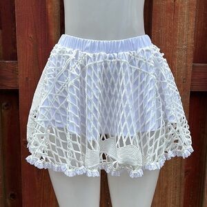 Assali Women’s White Crochet Mini Skirt Size S